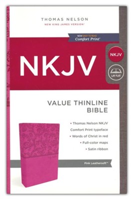 NKJV Value Thinline Bible L/S Pink - Thomas Nelson